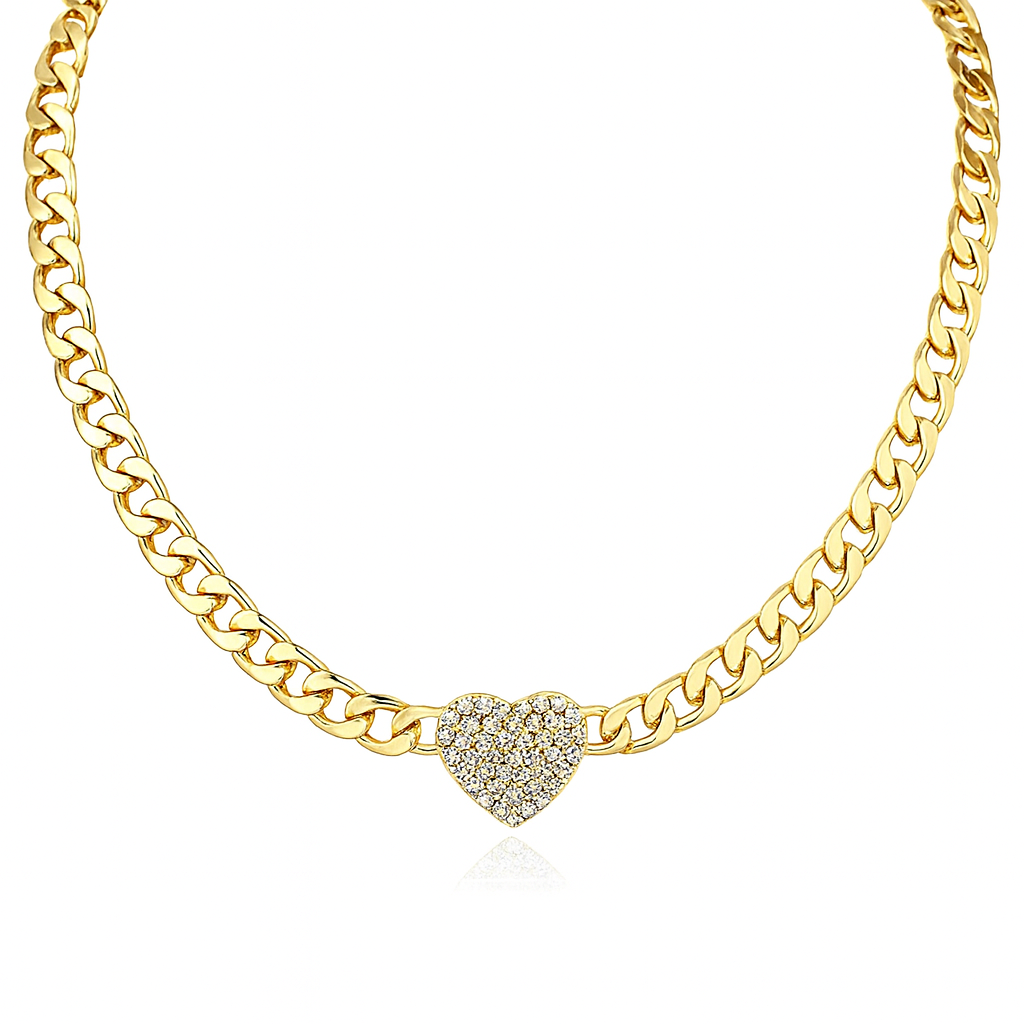 Cuban Chain Heart Necklace