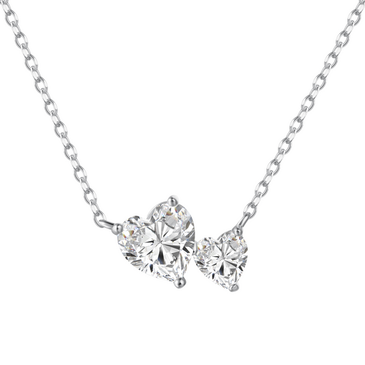 Silver Double Heart Necklace