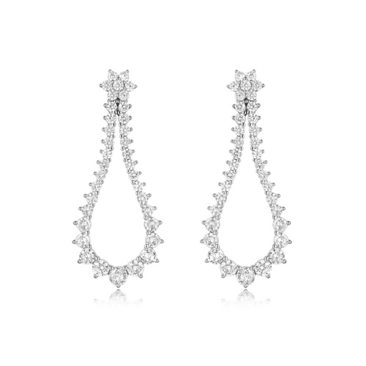 Silver Mixed Stone Teardrop Earring