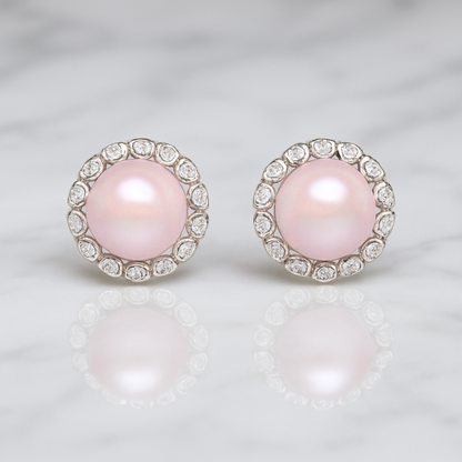 Pale Pink Halo Earrings