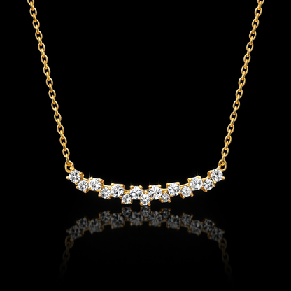 Gold Tone Cluster Bar Necklace
