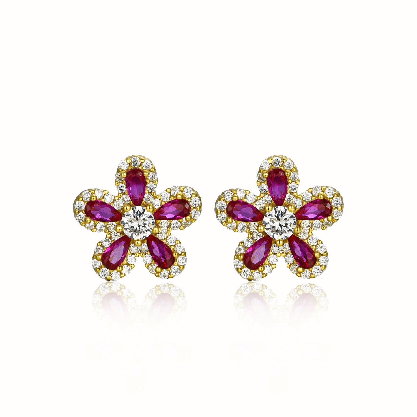 Pave Flower Stud Earring