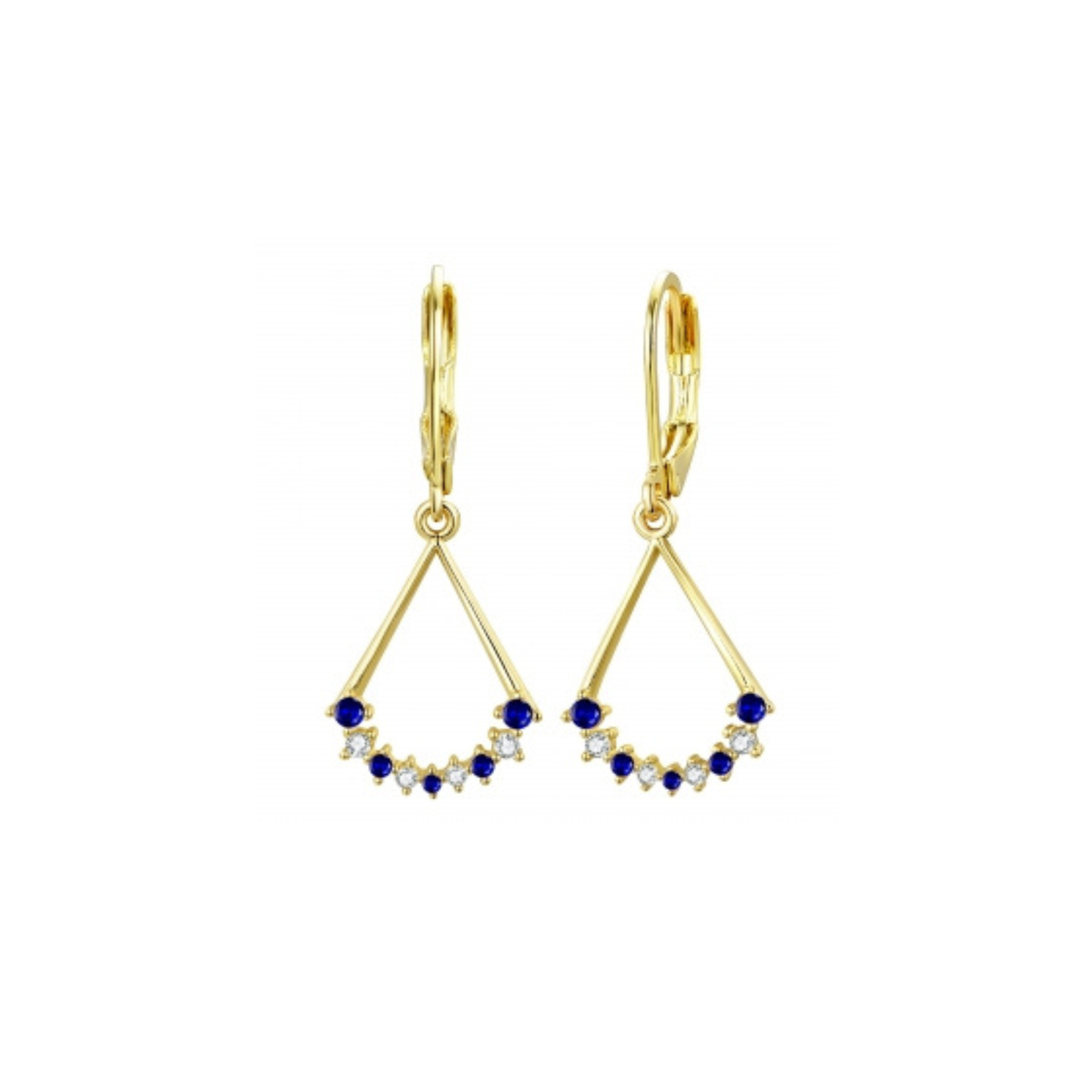 Mixed Stone Triangle Earring