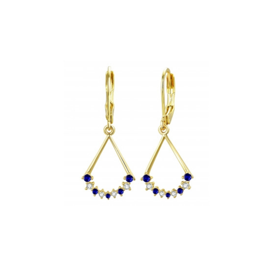 Mixed Stone Triangle Earring