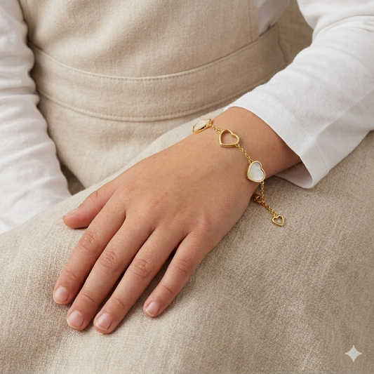 Mother of Pearl Heart Bracelet
