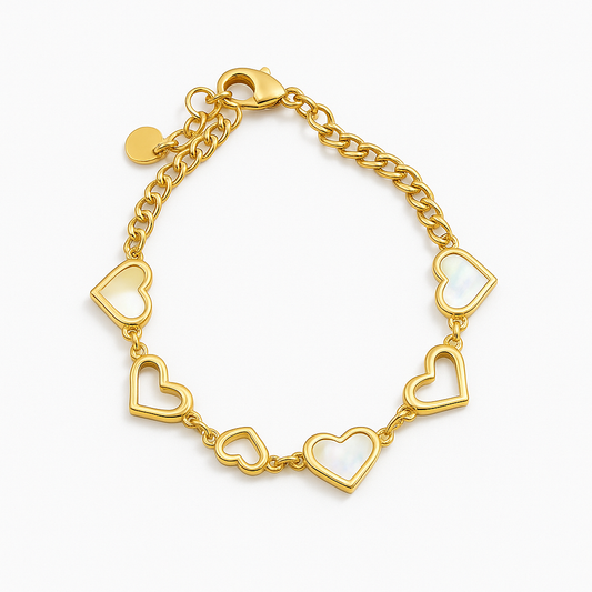 Mother of Pearl Heart Bracelet