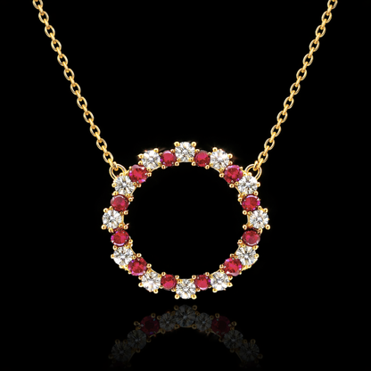 Cluster Disc Necklace with Rhinestones