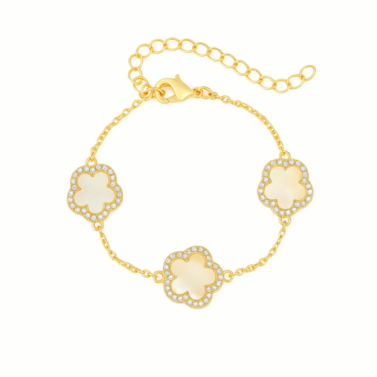 Mother of Pearl Clover Bracelet