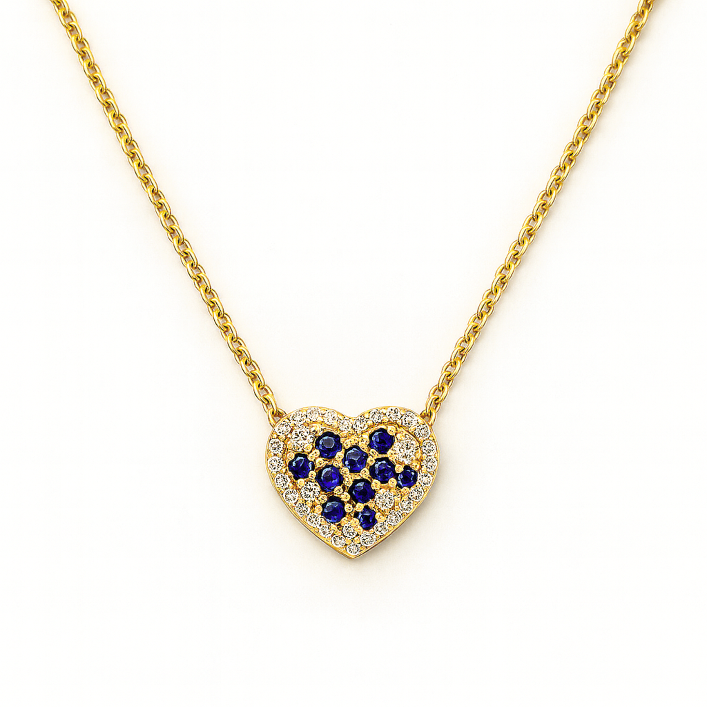 Colored Crystals Heart Necklace