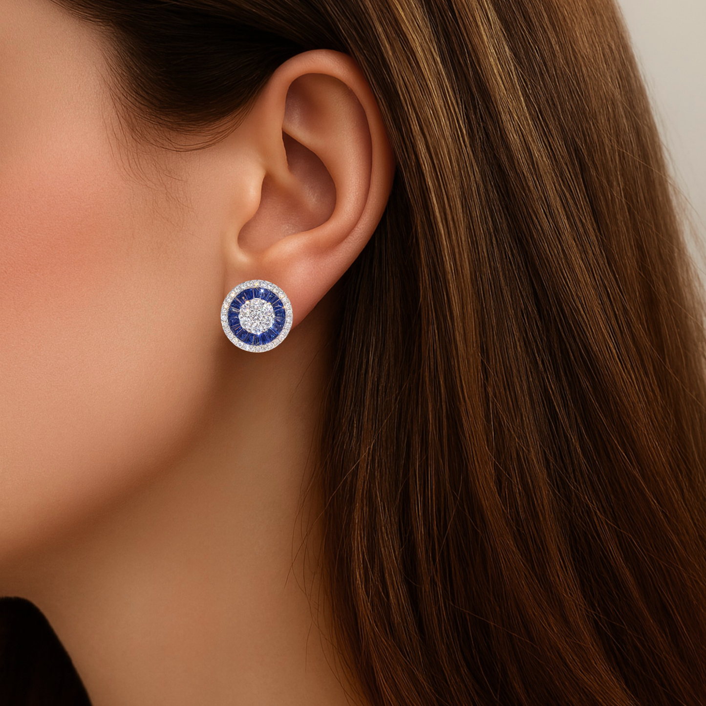 Baguette Disc Earring