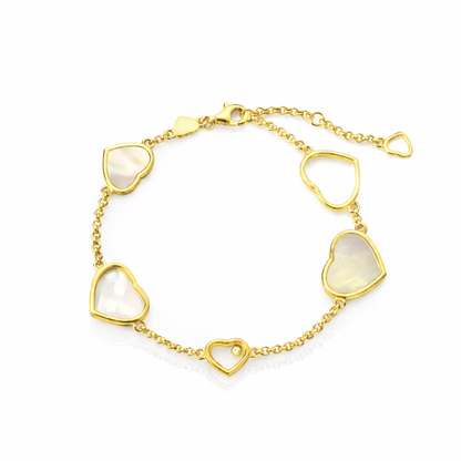 Mother of Pearl Heart Bracelet