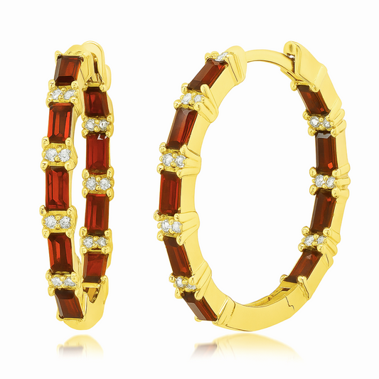 Baguette Hoop Earrings