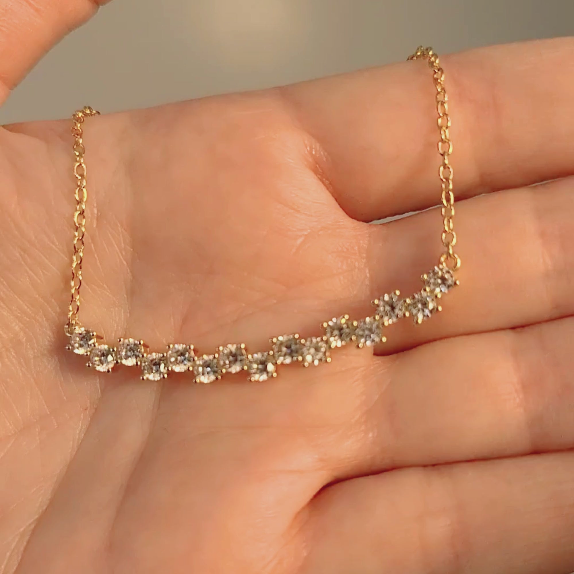 Gold Tone Cluster Bar Necklace – Zala Design