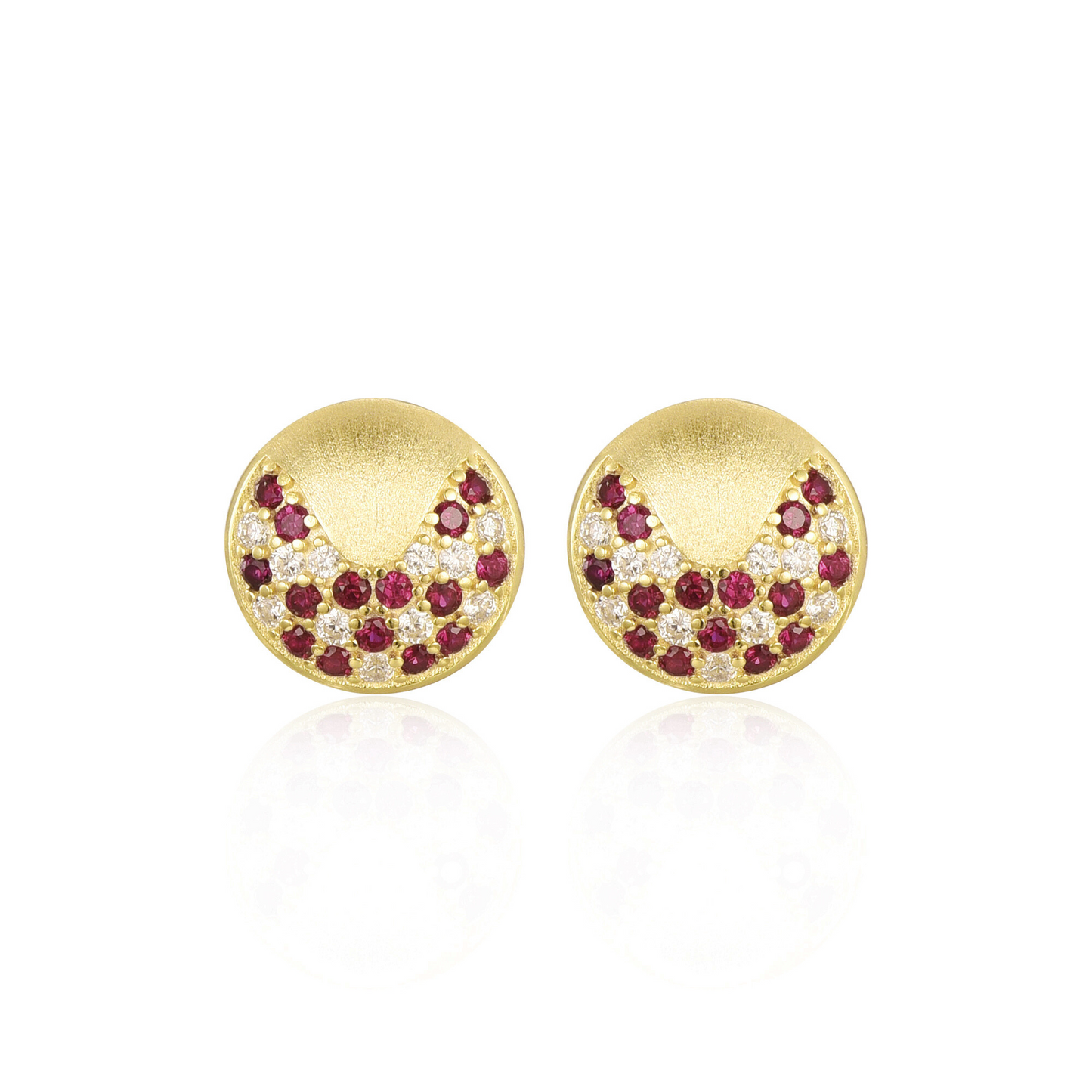 Brushed Gold Stud Earring