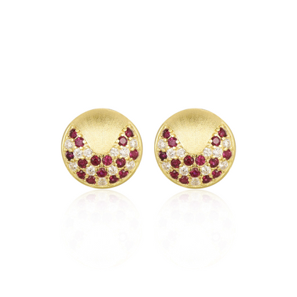 Brushed Gold Stud Earring