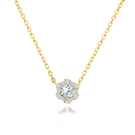 Baguette Solitaire Necklace