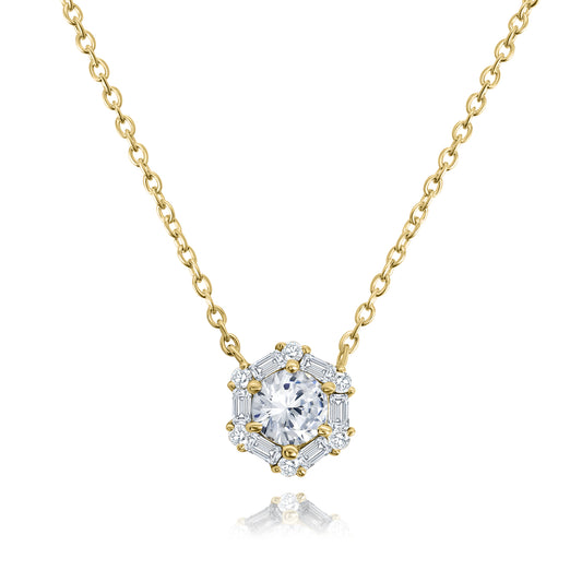 Baguette Solitaire Necklace