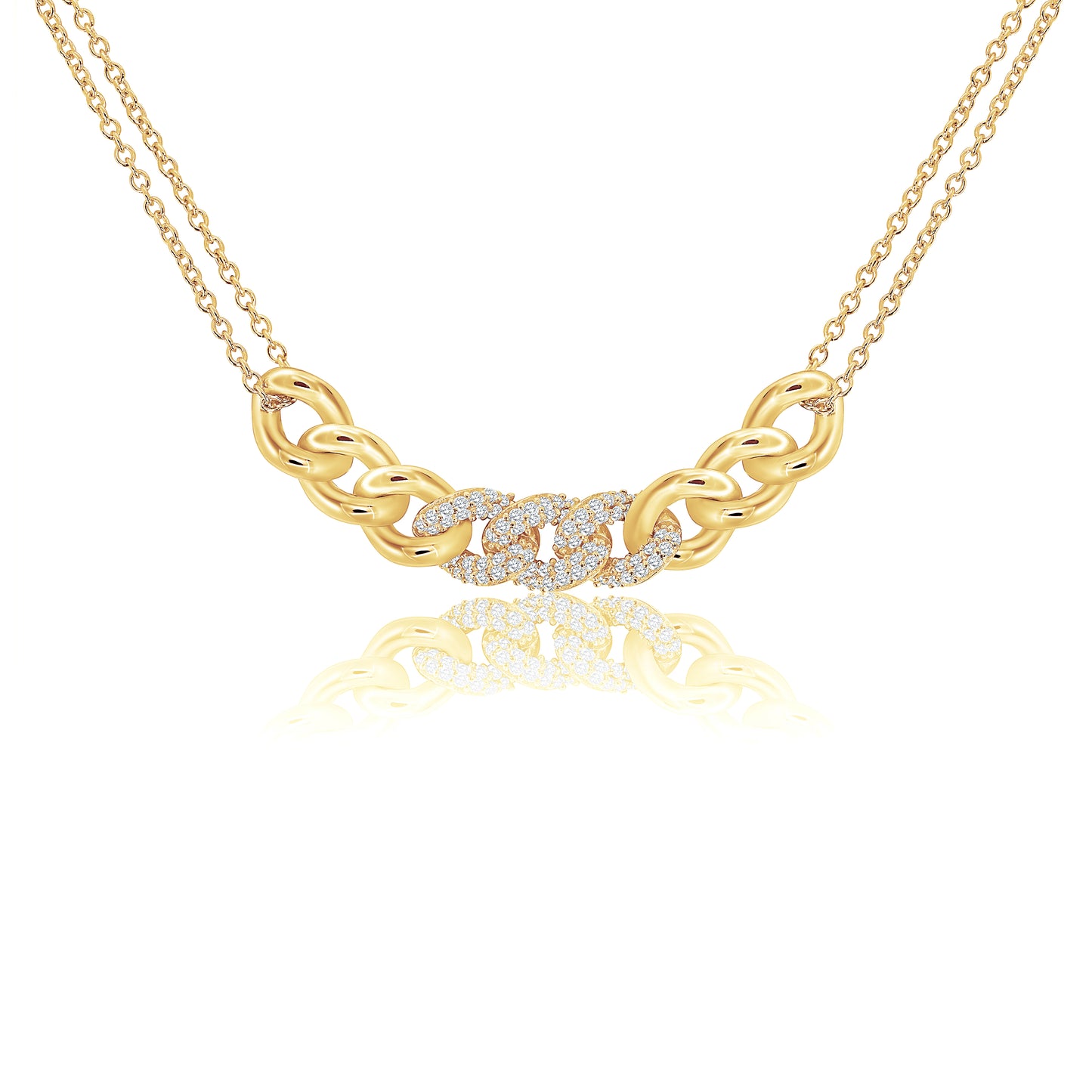 Cuban Chain Double Strand Necklace