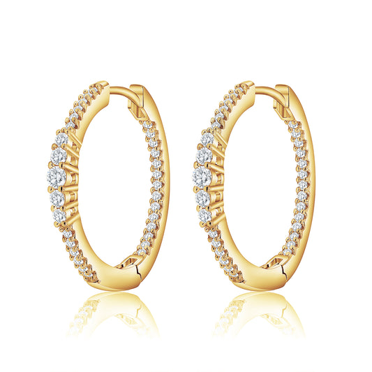 Center Accent Hoop Earrings