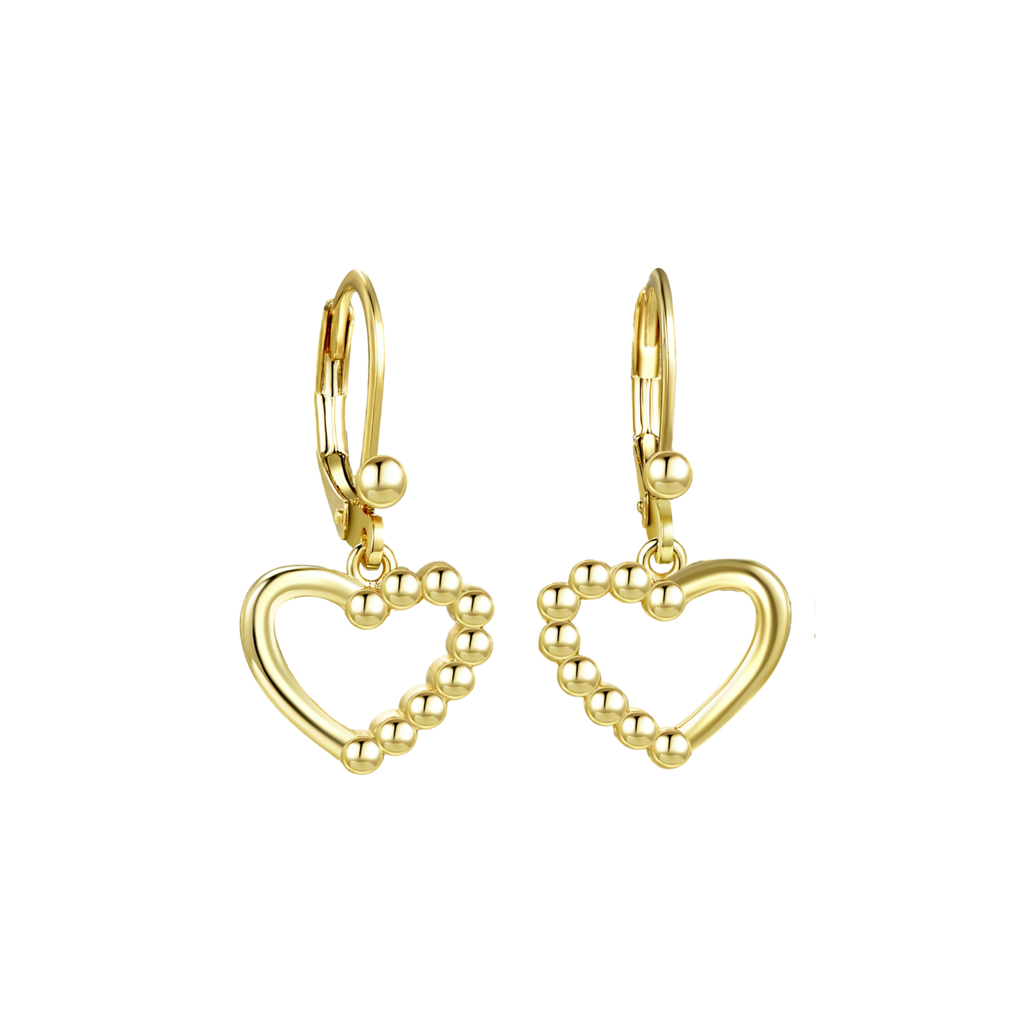 Gold Pearl Heart Earring