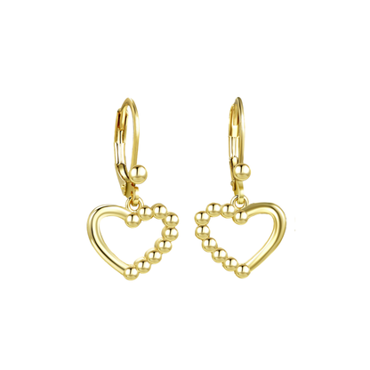 Gold Pearl Heart Earring