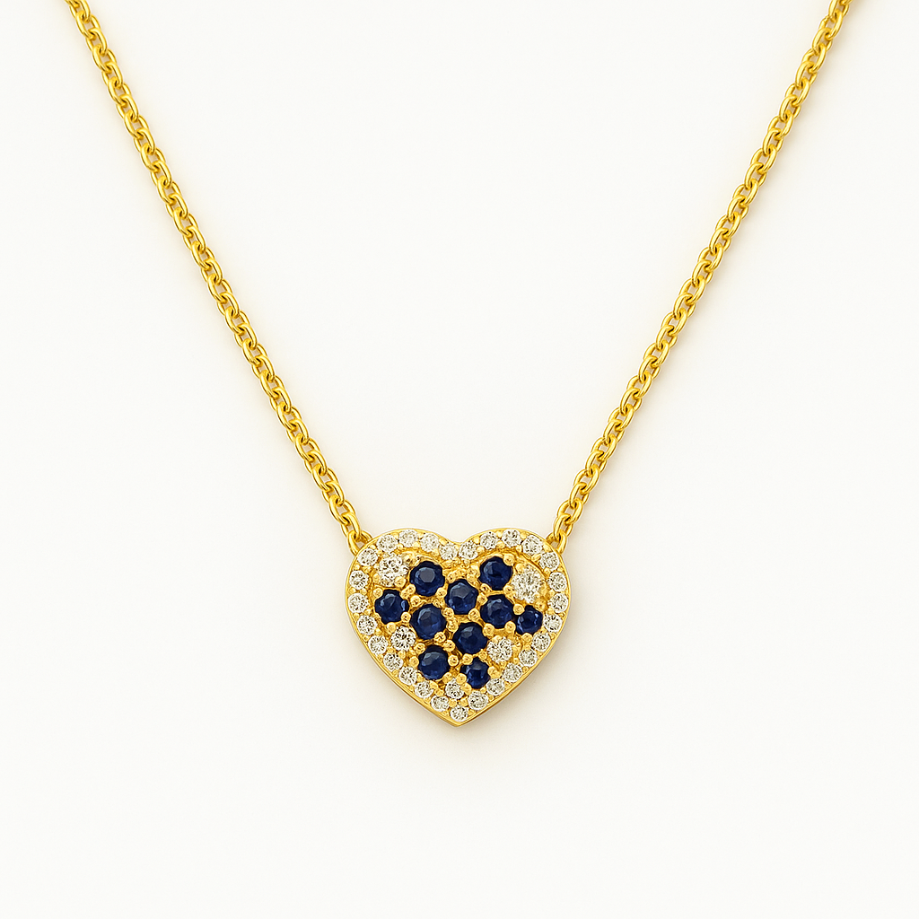 Colored Crystals Heart Necklace