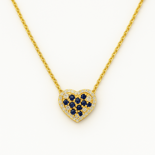 Colored Crystals Heart Necklace