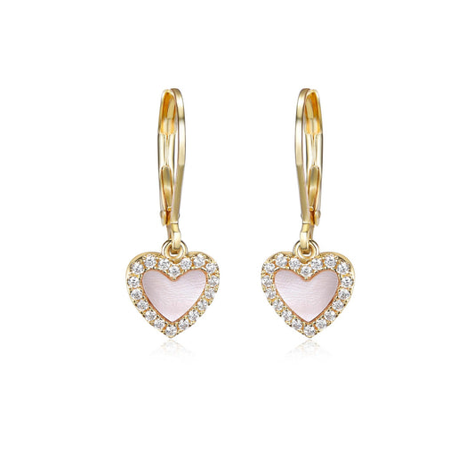 Mother of Pearl Heart Drop Earring